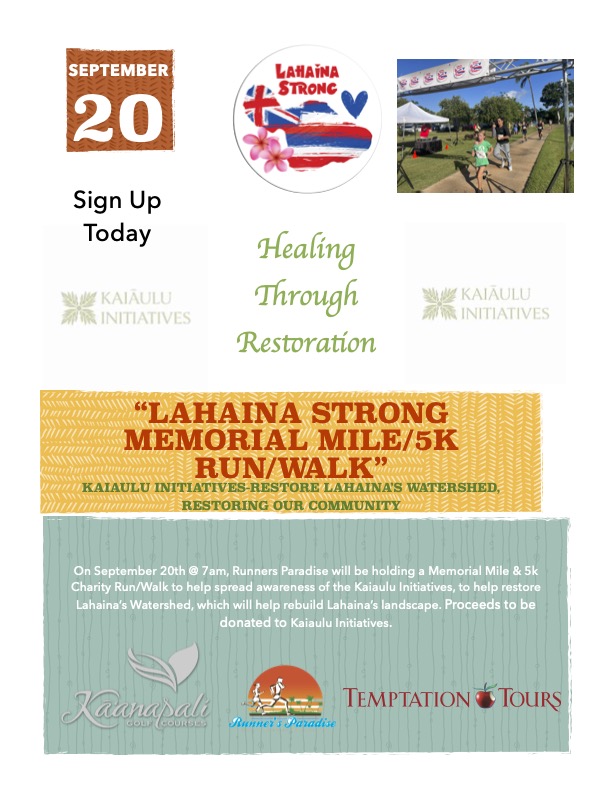 Lahaina Strong Memorial Mile/5k Charity Run @ Kaanapali Golf Course